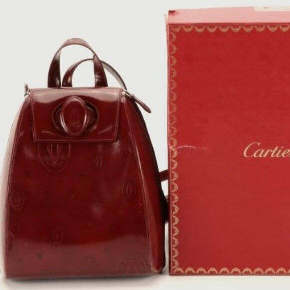 Cartier Happy Birthday Backpack Purse Monogram Patent Leather with Box - Picture 1 of 15